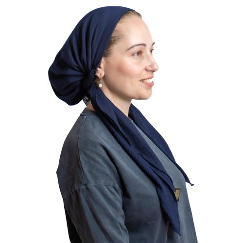 ERMANDINA Pretied Head Scarf, Non-Slip Head Wraps for Women, Stylish Jewish Head Coverings, Scarf Headbands (Navy Blue)