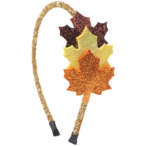 HOXIEYA Glittery Maple Leaf Headband Fall Headbands Brown Yellow Orange Maple Leaf Deisgn Autumn ...