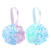 MIDELONG Bath Sponge Shower Loofahs Soft Mesh Poufs Body Wash Scrubber Bath Ball Exfoliating Loofahs Sponge Colorful 60g for Women and Men, Pack of 2