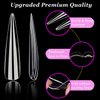 Long Stiletto Nail Tips, AITRAI 504pcs 3XL Extra Long Stiletto Nail Tips Full Cover Acrylic Nail Tips for Nail Preffesional Pointy Shaped Flase Nail for Nail Art, 12 Sizes