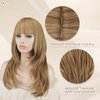SOFEIYAN Long Blonde Wigs for Women Layered Synthetic Hair Wig With Bangs Natural Wave Wig Synthetic Heat Resistant Full Wigs for Halloween Daily Party, Ash Blonde
