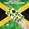 100 PCS Jamaica Flag Temporary Tattoos Themed Birthday Party Decorations Supplies Favors Decor Yellow Green Jamaican Palm Tree Tattoo Stickers Gifts For Game Kids Boys Girls Classroom School Prizes