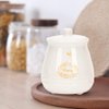 Kosmeey Ceramic Honey Jar with Wooden Honey Dipper-Honey Pot with Dipper- Honey Jar with Stand, Great Bee Decor- Farmhouse Kitchen Decor (Honey Jar-White)