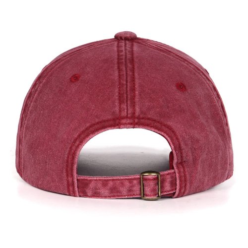 Zylioo XXL Washed Pigment Dyed Baseball Cap,Oversized Adjustable Hiking Cap,Running Hats for Big Heads 23.5"-25.5" Wine Red