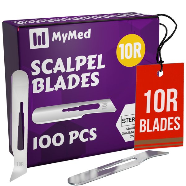 10r Blades Dermaplaning 0.7mm Extra Wide Pack of 100 Surgical Blades 10r, Size 10r Scalpel Blades, High Carbon Steel Dermablade Dermaplane Blades 10r Individually Wrapped Disposable 10r Blade Sterile