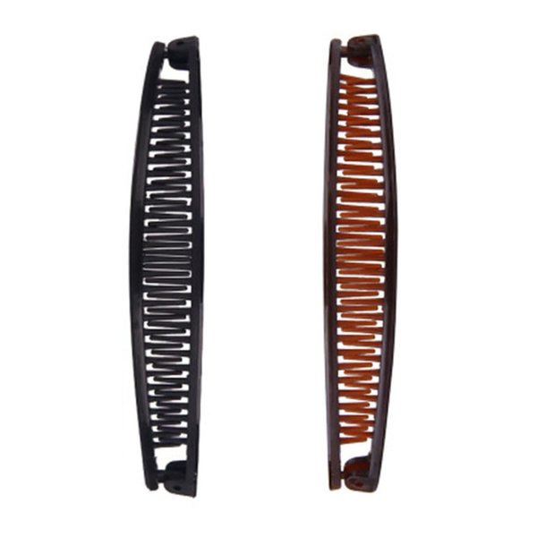 Black and Brown Vintage Clincher Hair Clips and Combs Set - Thick Curly Long Hair Accessories with Fish Grip Slide Claws for Women