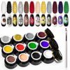 12 Colors Painting Gel, Gel Nail Polish Kit with Painting Drawing Nail Brush Pen, Soak Off UV LED Gel Polish Set, Gel Paint for Nail Art Drawing Gel Nail for Art Design