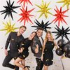 Black Red Gold Star Balloons,9Pcs Black Gold Explosion Star Foil Balloons,22Inch Spike Cone Star Helium Mylar Balloons for Birthday Anniversary Baby Shower New Year Disco Party Decorations