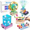 Poraxy 4 in 1 STEM Kits for Kids Ages 5-7 8-10-12, 3D Wooden Puzzles, Science Project Model Craft Building Kits, STEM Toys for Ages 8-13, Birthday Gifts for Girls 6 7 8 9 10 11 12 Year Old