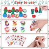 GWHOLE Christmas Party Favors Bulk, 36Pcs Drawstring Goodie Bags Christmas Gift for Classroom with Christmas Ink Stampers Key Chain Pencil Xmas Themed Rings for Kids Holiday Gift
