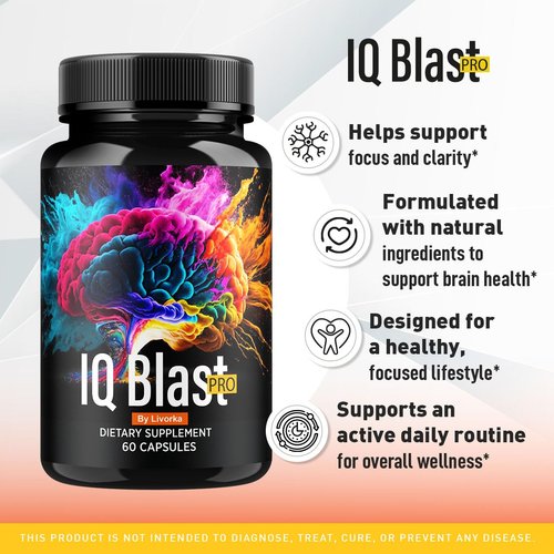 (2 Pack) IQ Blast Pro Capsules - Official IQ Blast Pro Advanced Supplement Pills, IQ Blast Pro Premium Formula for Wellness & Health Support, Original IQ Blast Pro Reviews, 120 Capsules for 2 Months