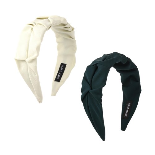 Firopia Silk Wide Headbands | Pleated Headband for Women | 2 Pcs Pack Headband Solid Color Wide Hairbands for Women Hair Accessory