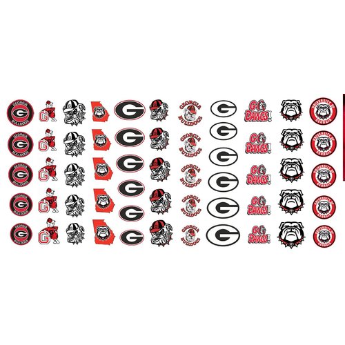 Sports Team for Georgia College Waterslide Nail Art Decals - Salon Quality!