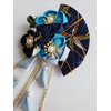 CRB Fashion Womens Girls Kimono Traditional Tsumami Kanzashi Outfit Wedding Japanese Asian Yukata Hair Tie Flower Floral Sakura Fan Barrette Clip (Blue)