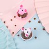 PORTOWN 4 Pcs Cat Food Ball Dispenser, Small Cat Food Balls Slow Feeder Mice Shaped Tumbler Cat Food Toy Cat Treat Toy Feeder Toy for Interactive Training(Pink,White)