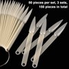 KINJOEK 3 Set Total 150 Pointed Tips Natural Nail Swatches Sticks, Nail Art Supplies Stiletto Practice Tips Display Board Sample Sticks with Ring for Nail Art Polish Color Test Display Home DIY
