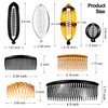 24 Pieces Banana Clips Set - Hair Accessories with 11/16/23/24 Teeth Twist Side Combs for Ponytails, Plastic for Women and Girls