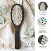 Bresil Beauty's Ash Wood Paddle Hair Brush W/Long Therapeutic Metal Pins - Better Than Boar Bristle Hair Brush I Hairbrush for Women I Dry/Wet I Detangle I Thick Fine Curly Straight Hair