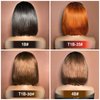 10 inch 1b/350 Straight Bob Wig Human Hair, Lace Glueless Front Wigs Human Hair,highlight human hair bob wig,Pre Plucked 13x4 HD Lace Front Wigs Human Hair 180% Density Orange and Black Wig Human Hair