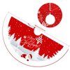 Christmas Tree Skirt Red Xmas Tree Ornaments for White Soft Plush Christmas Tree Mat with Snowy Pattern for Decorations Holiday Party 48 inches