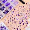 AUREHEN 15000PCs 2-6MM Purple Series Resin Flat Back Rhinestones, Round Non Hotfix Jelly & Silver Bottom Resin Rhinestones Nail Gems Stones with Tweezer & Picker Pen for Nail Art Tumblers & DIY Crafts