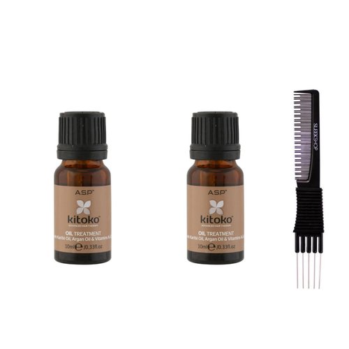 yper Affinage Kitoko Oil Treatment (0.33 oz) with Teasing Comb Pack 2