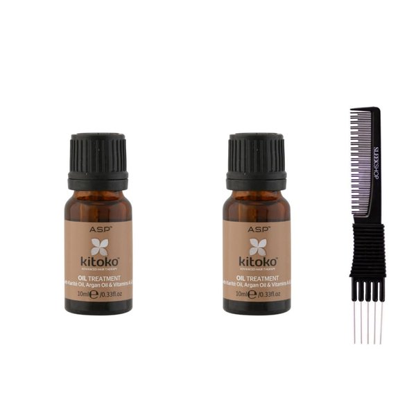 yper Affinage Kitoko Oil Treatment (0.33 oz) with Teasing Comb Pack 2