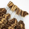 Human Braiding Hair For Boho Knotless Braids 100g Deep Wave Bulk Human Hair for Braiding No Weft Wet And Wavy Human Braiding Hair 100% Remy Human Hair Extensions (Deep Wave-4/27, 28 Inch)