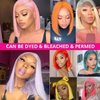 Hoscod Blonde Bob Wig Human Hair Straight 613 Bob Wig Human Hair 12 Inch 180 Density 613 Blonde Suitable for All Hair Types 13x4 HD Transparent Lace Wigs for Women Glueless Bob Wigs with Baby Hair