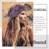 Aceorna Boho Headbands Wide Knotted Hairbands Stretch Printed Head Bands Bohemia Head Wraps for Women and Girls 3 Pcs (Set A)