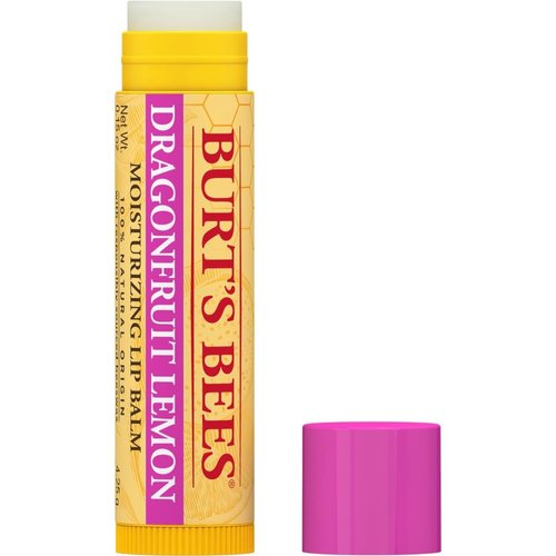 Burt's Bees, Natural Origin Moisturizing Lip Balm Dragonfruit Lemon with Beeswax & Fruit Extracts, 0.15 Fl Oz