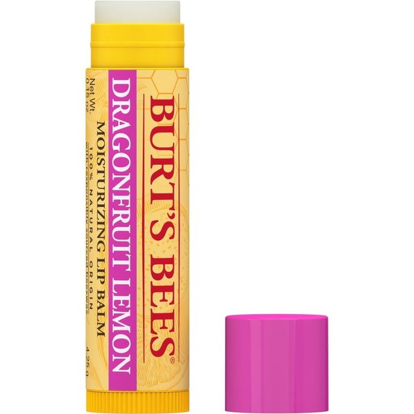 Burt's Bees, Natural Origin Moisturizing Lip Balm Dragonfruit Lemon with Beeswax & Fruit Extracts, 0.15 Fl Oz
