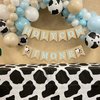 Gankbite Holy Cow I'm One Banner Farm 1st Birthday Party Decoration Barnyard Burlap Garlands Western Boy First Birthday Supplies Blue