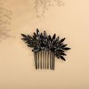 Kercisbeauty Dainty Black Rhinestones Beads Hair Comb for Women Girls Cute Handmade Jewelry for Prom