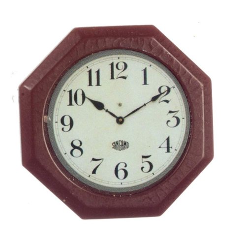 Dollhouse Miniature 1:12 Scale Octagon Wall Clock #G7082