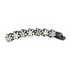 Slim black sparkly flower banana hair claw clip with crystals rhinestones (Crystal color: Clear and AB)