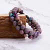 Aromatherapy Essential Oil Diffuser Bracelet Lava Stone Bead Gemstone Anxiety Diffuser Bangle Cuff Bracelet(Purple)