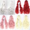 32 Inch Long Curly Wavy Silver Wigs for Women Party Long Wigs for Girls Cosplay Party Daily Use (Silver)