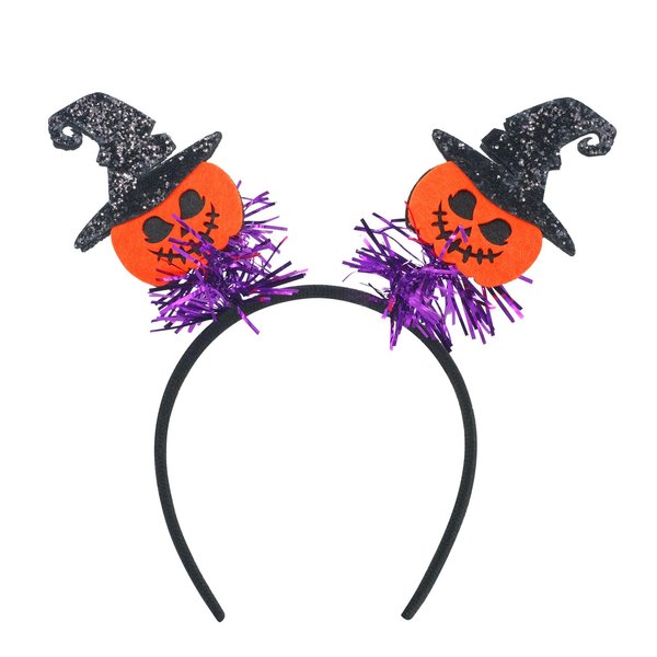 Halloween Headband Eyeball Pumpkin Spiders Witch Hat Headband, Halloween Headband for Halloween Headpiece Cosplay Party Festival Dress Up Halloween Accessories for Women Halloween Decoration (Pumpkin)
