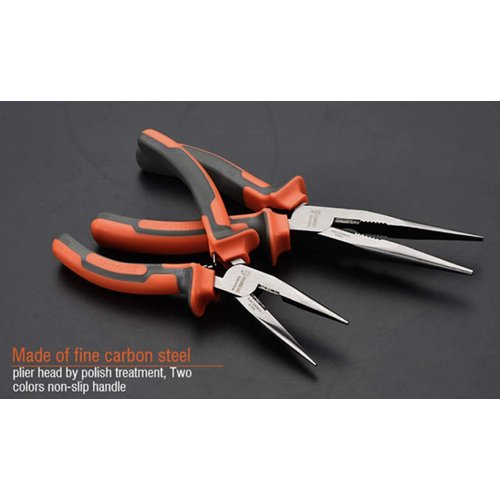 Edward Tools Pro-Grip Needle Nose Pliers 6” - Hard Carbon Steel Jaws - Spring Loaded Design for Easier Use - Ergo Soft Handle with Safety Ridge - Long Reach for Home, Fishing, Jewelry, Crafts (1)