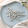Easedaily Bride Wedding Hair Comb Silver Crystal Hair Pieces Rhinestone Headpieces Bridal Hair Clip Side Combs Hair Accessories for Women and Girls