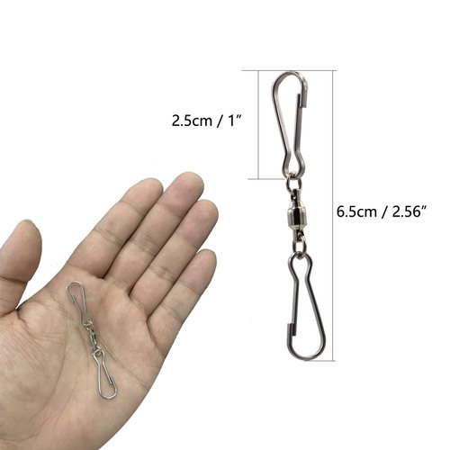 LGEGE Accessories for Wind Spinner, 5 PCS Smooth Spinning Dual Clip Swivels Wind Spinner Hangers Spiral Tails Twisters Wind Socks, for Spinning Windsocks, Kites, Flower Pots, Bird Feeders, Flags