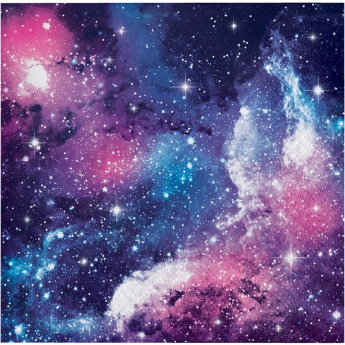 Creative Converting Galaxy Party Beverage Napkins, 5", Purple, 192 Count (16 x 12 Pack)