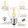 AIELIT LED 2W (25 Watt Equivalent) Light Bulbs, Bright White 5000K, Dimmable Energy Saving Globe Bulb, E26 Medium Screw Base LED Edison Bulb for Indoor Decoration, Table/Desk Lamp, Clear Glass, 4 Pcs