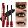 2 in1 5x Longer Waterproof Mascara,2 in 1 for VIBELY Mascara, Lash Cosmetics 4D Silk Mascara, No Clumping, Long-lasting Black Mascara, Step 1 and Step 2 use Mascara