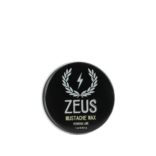 ZEUS Mustache Wax - Natural Shine, Moisturizing, Conditioning Moustache Wax, Light-Medium Hold – MADE IN USA (1 oz.)