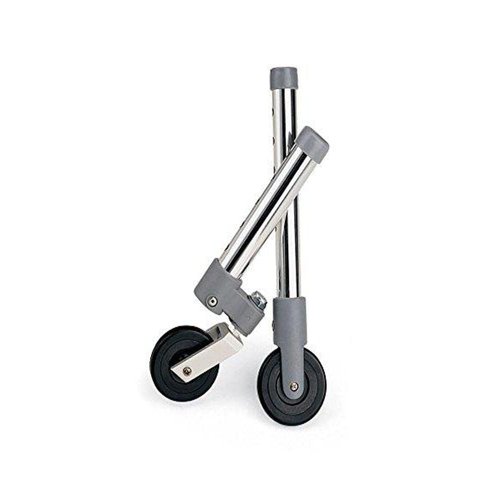 Medline Premium 3" Swivel Casters for Walkers with 1" Tubing, Pack of 2 - Mobility Aid for Enhanced Maneuverability in Hospitals, Nursing Homes, and Home Care Settings