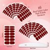 XEAOHESY 16 Sheets 224 Pieces Crimson Solid Color Nail Polish Stickers, Self-Adhesive Nail Polish Strips, Red Nail Wraps, 4 x 2.2inch