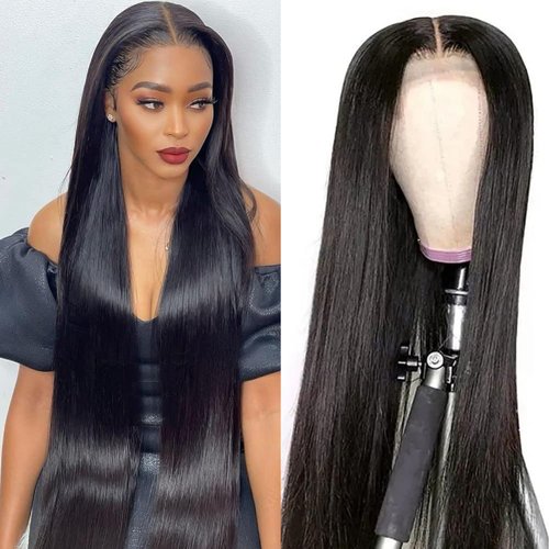 SUIFENGWU 13×4 Straight Lace Front Wigs Human Hair HD Lace Frontal Wigs 180% Density Brazilian Virgin Human Hair Wigs Pre Plucked With Baby Hair No Split Softness Wigs Full And Thick 22 inch