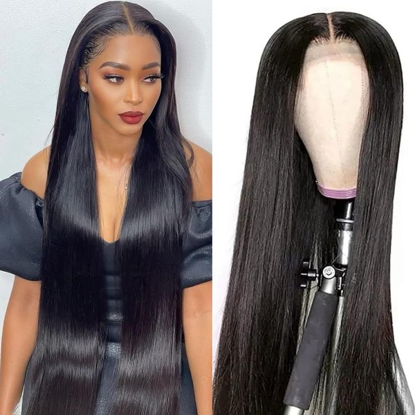 SUIFENGWU 13×4 Straight Lace Front Wigs Human Hair HD Lace Frontal Wigs 180% Density Brazilian Virgin Human Hair Wigs Pre Plucked With Baby Hair No Split Softness Wigs Full And Thick 22 inch